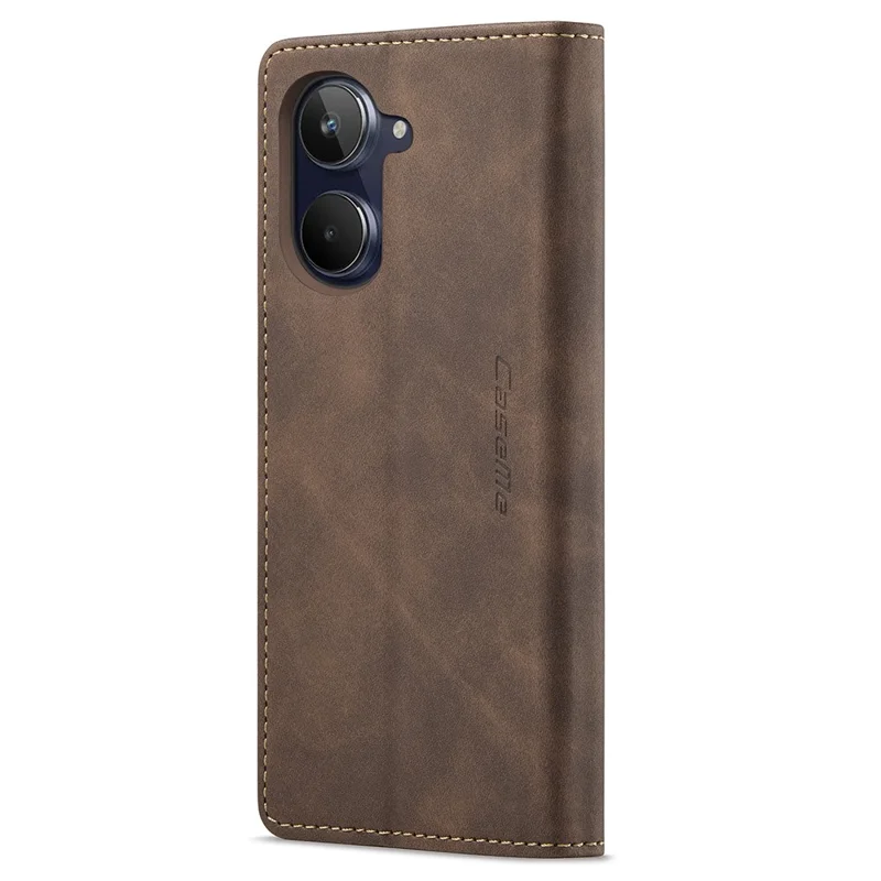 CASEME 013 Series For Realme 10 4G PU Leather Stand Wallet Case Flip Cell Phone Cover - Coffee