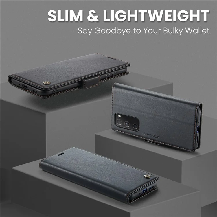 CASEME 023 Serie per Samsung Galaxy S20 FE / S20 FE 5G / S20 FE 2022 / S20 Lite Custodia in Pelle Portafoglio con Blocco RFID - Nero