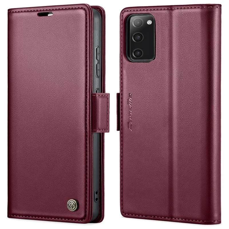 CASEME 023 Série pour Samsung Galaxy S20 FE / S20 FE 5G / S20 FE 2022 / S20 Lite Étui en cuir Portefeuille Couverture de blocage RFID - Rouge