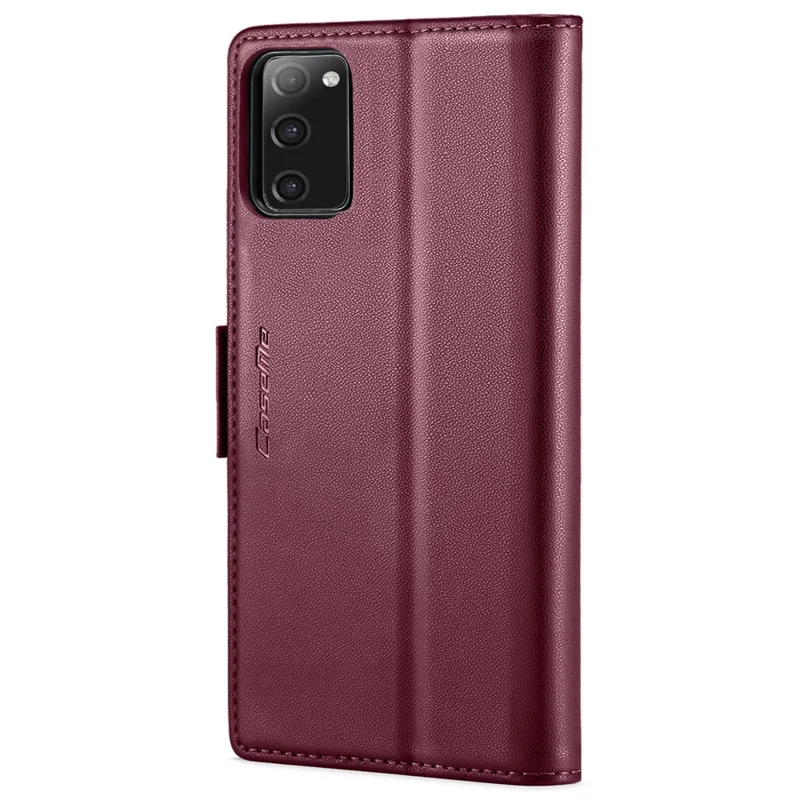 CASEME 023 Série pour Samsung Galaxy S20 FE / S20 FE 5G / S20 FE 2022 / S20 Lite Étui en cuir Portefeuille Couverture de blocage RFID - Rouge