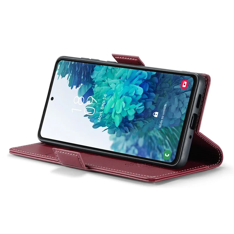 CASEME 023 Série pour Samsung Galaxy S20 FE / S20 FE 5G / S20 FE 2022 / S20 Lite Étui en cuir Portefeuille Couverture de blocage RFID - Rouge