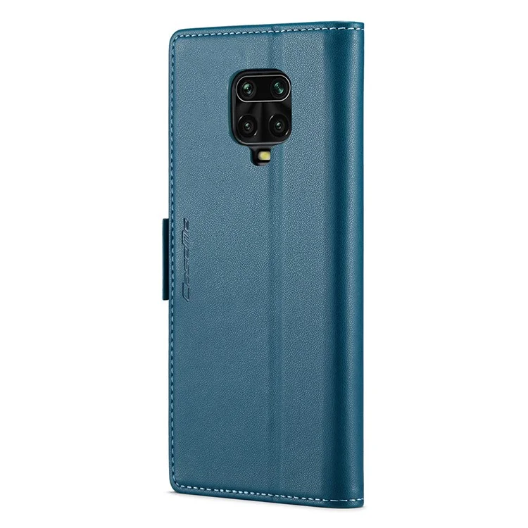 For Xiaomi Redmi Note 9S 4G / Note 9 Pro 4G / Note 9 Pro Max Leather Case CASEME 023 RFID Blocking 3 Card Slot Mobile Cover - Blue