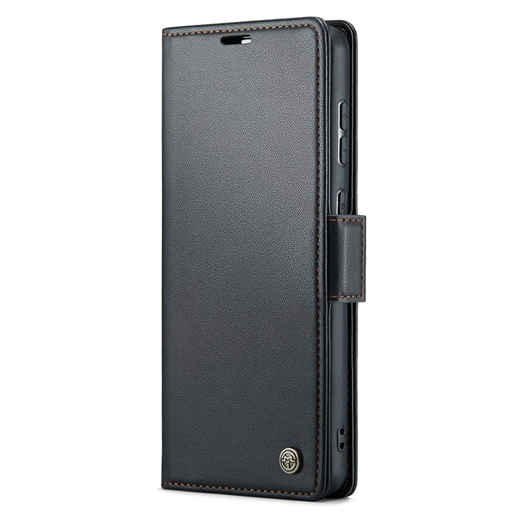 CASEME 023 Serie per Samsung Galaxy S21 FE 5G Custodia Portafoglio in Pelle PU con Copertura Telefonica RFID Blocking Stand - Nero