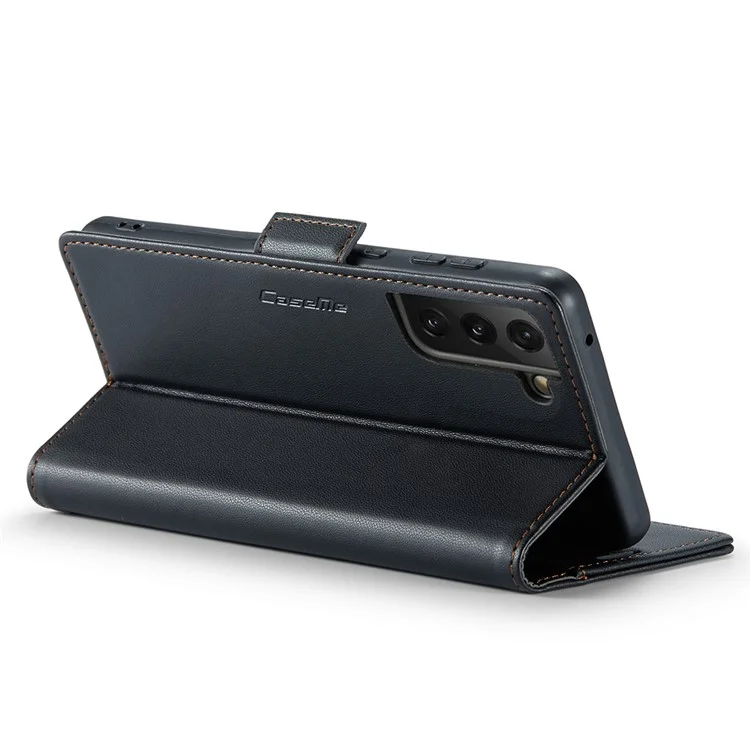 CASEME 023 Serie per Samsung Galaxy S21 FE 5G Custodia Portafoglio in Pelle PU con Copertura Telefonica RFID Blocking Stand - Nero