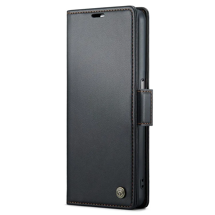 CASEME 023 Серия для Oppo A96 4G / A36 / A76 / K10 4G / Realme 9i 4G RFID Блокирующий кожаный чехол-кошелек с подставкой для телефона - Черный