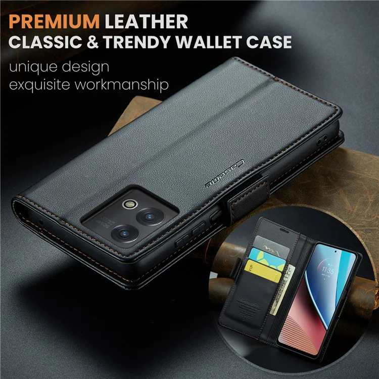 CASEME 023 Series per Motorola Moto G Stylus 5G (2023) Custodia a portafoglio da viaggio con supporto - Nero