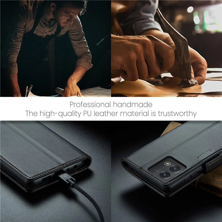 CASEME 023 Series per Motorola Moto G Stylus 5G (2023) Custodia a portafoglio da viaggio con supporto - Nero