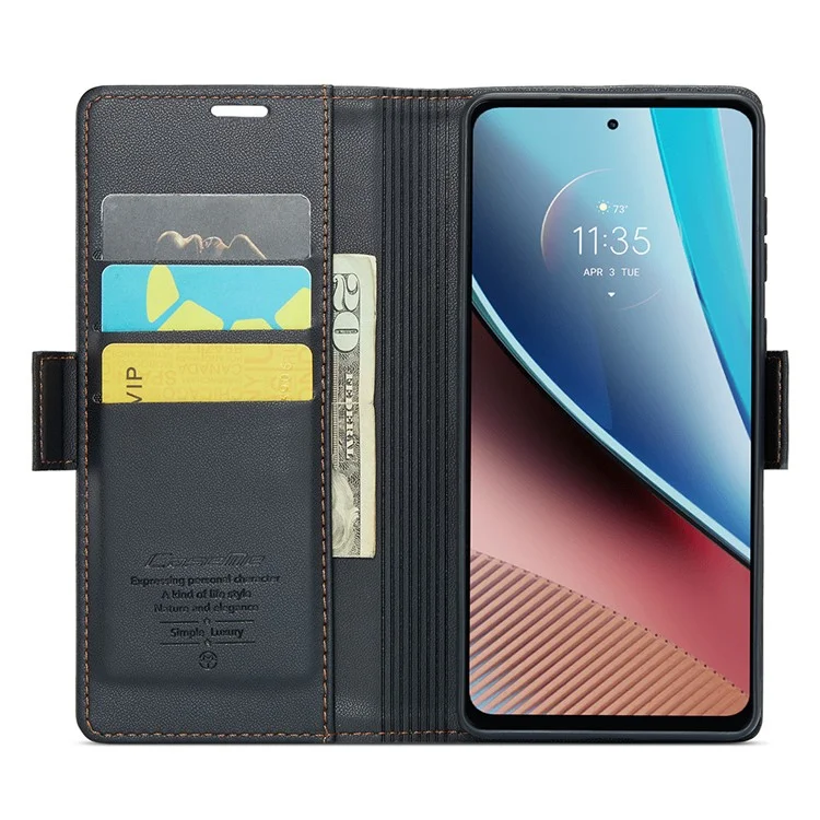 CASEME 023 Series per Motorola Moto G Stylus 5G (2023) Custodia a portafoglio da viaggio con supporto - Nero