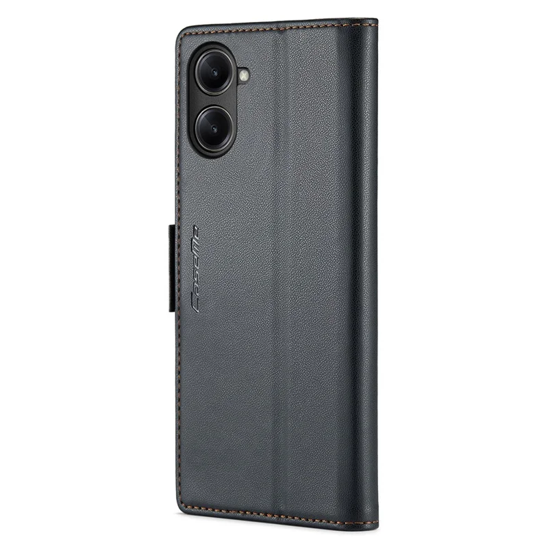 CASEME 023 Série Étui de Support pour Téléphone pour Realme 10 Pro 5G Bloquage RFID Portefeuille Housse en Cuir PU - Noir