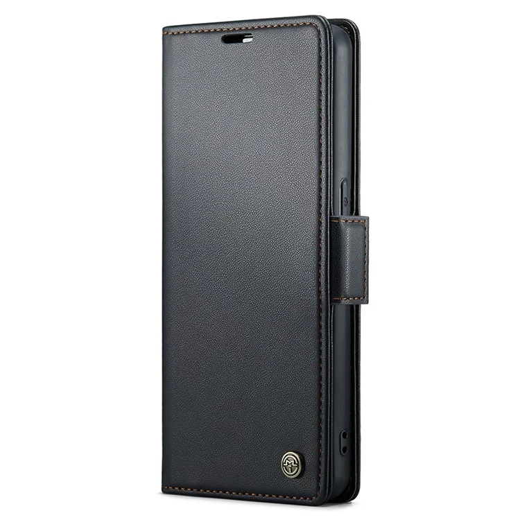 CASEME 023 Series для Oppo Reno7 4G / Reno8 4G / F21 Pro 4G RFID-блокирующий чехол-кошелек из кожи - черный