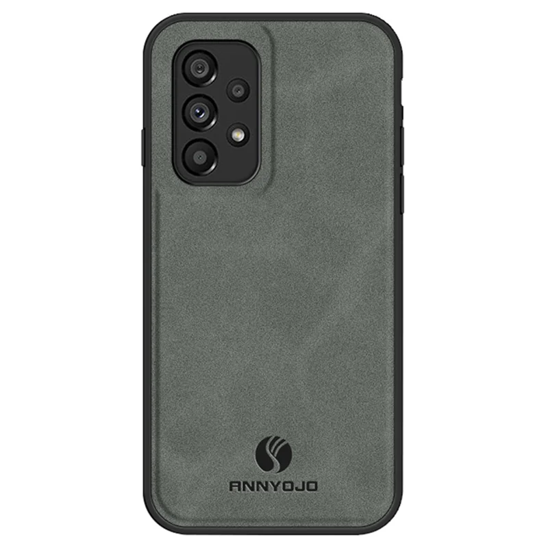 ANNYOJO لجهاز Samsung Galaxy A53 5G غطاء مصنوع من جلد PU مطلي بطبقة PC+TPU مقاوم للخدوش - رمادي