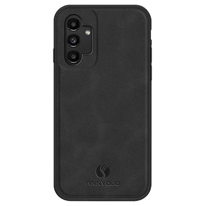 ANNYOJO Para Samsung Galaxy A13 5G Capa de Telefone Anti-queda Revestida de Couro PU PC+TPU Painel Traseiro - Preto
