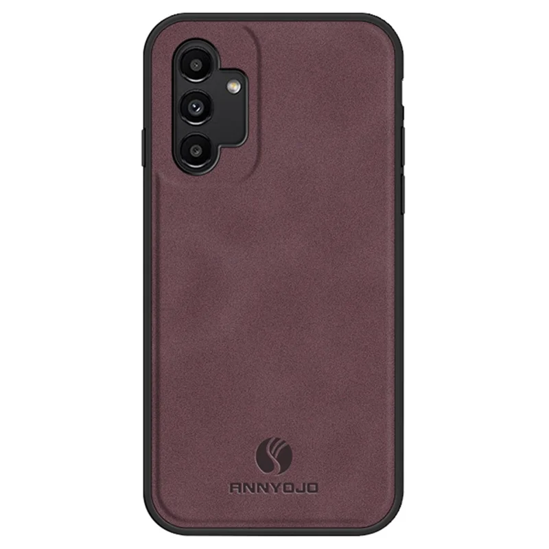 ANNYOJO For Samsung Galaxy A13 5G Anti-drop Phone Case PU Leather Coated PC+TPU Back Cover - Wine Red
