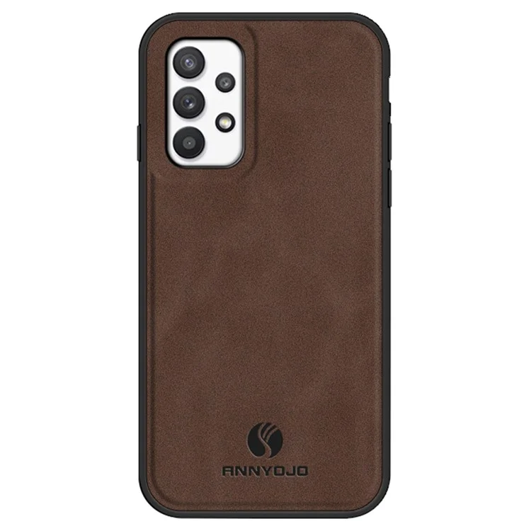 ANNYOJO für Samsung Galaxy A32 5G / M32 5G PU-Leder+PC+TPU Rückseite Stoßfeste Handyhülle - Kaffee