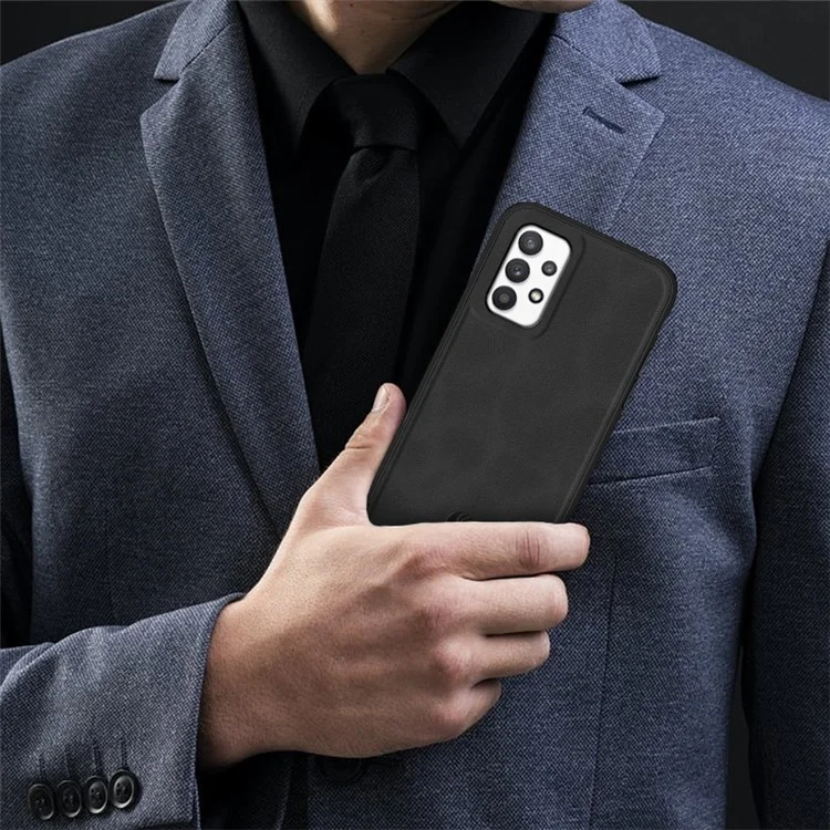 ANNYOJO für Samsung Galaxy A32 5G / M32 5G PU-Leder+PC+TPU Rückseite Stoßfeste Handyhülle - Kaffee