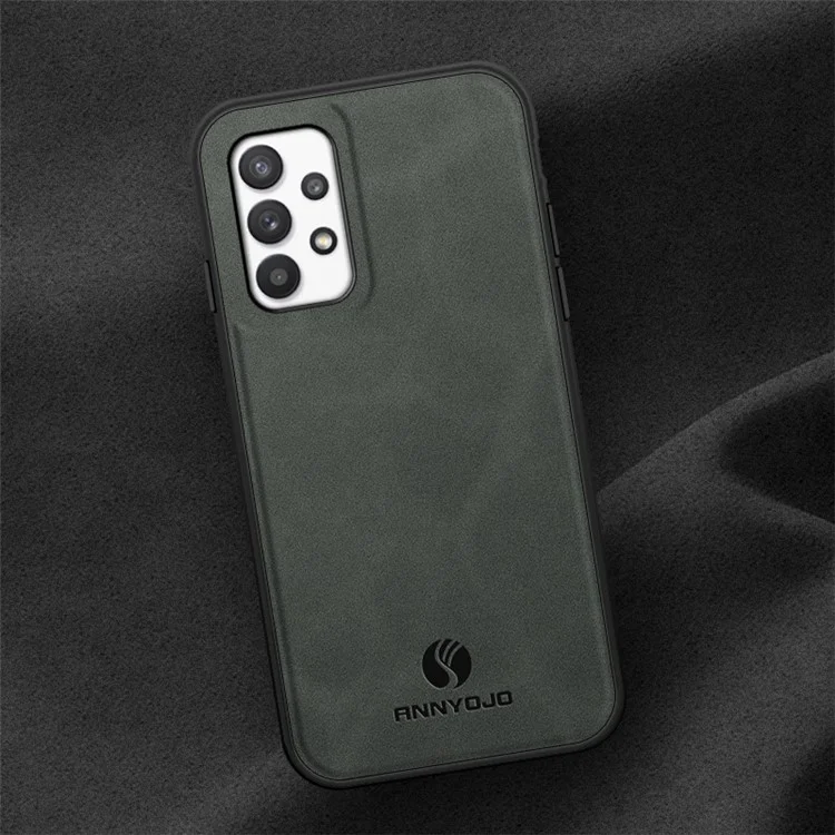 ANNYOJO für Samsung Galaxy A32 5G / M32 5G PU-Leder+PC+TPU Rückseite Stoßfeste Handyhülle - Kaffee