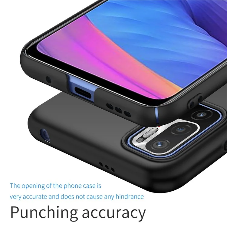 Für Xiaomi Redmi Note 10T 5G / Note 10 5G / Poco M3 Pro 4G / M3 Pro 5G Einfarbige PC-Hülle Stoßfeste Handyhülle - Schwarz