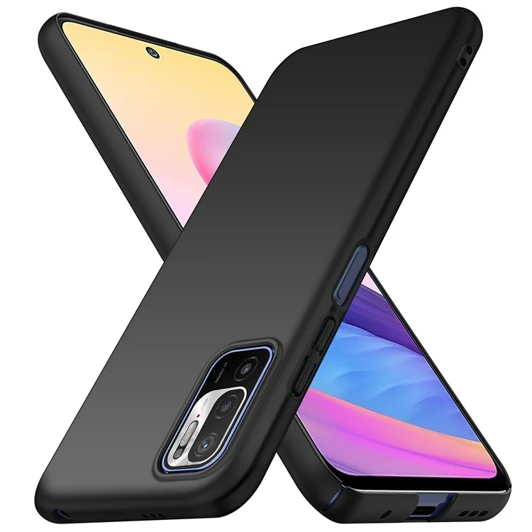 Für Xiaomi Redmi Note 10T 5G / Note 10 5G / Poco M3 Pro 4G / M3 Pro 5G Einfarbige PC-Hülle Stoßfeste Handyhülle - Schwarz