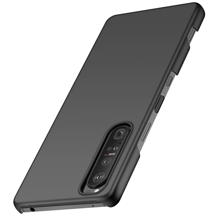 Für Sony Xperia 1 III 5G Einfarbiges stoßfestes Handyhülle Hartschalen-Rückseite - Schwarz