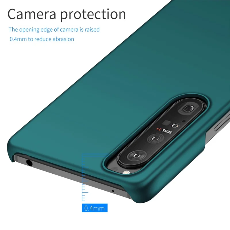 For Sony Xperia 1 III 5G Solid Color Shockproof Phone Case Hard PC Back Cover - Green