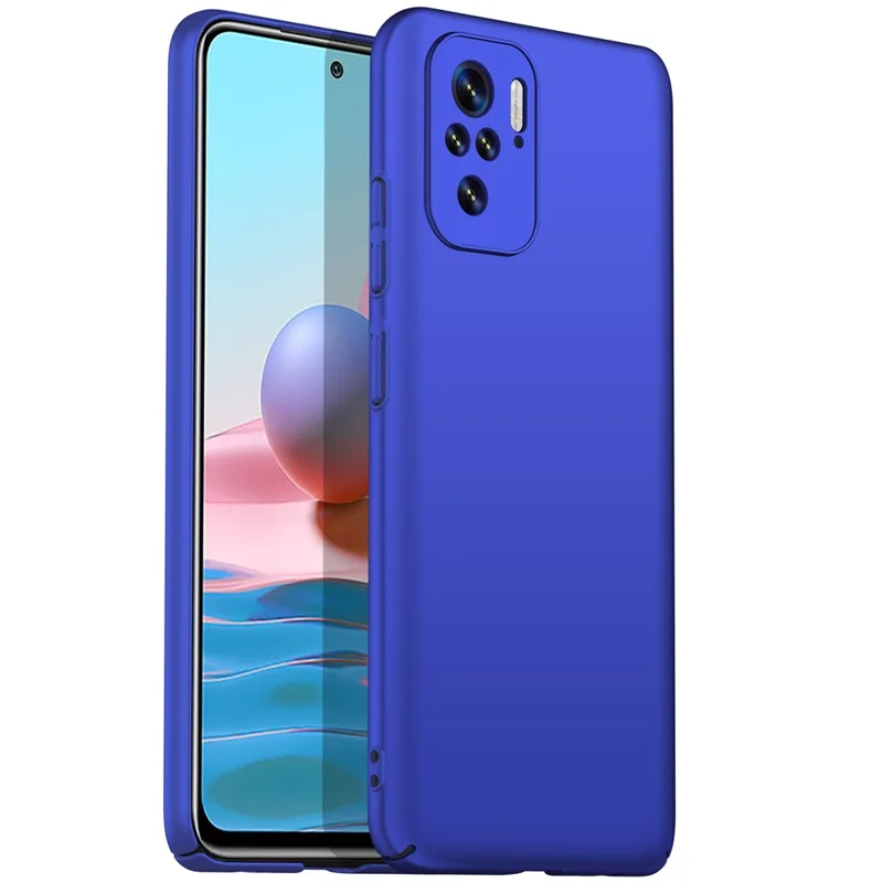 Para Xiaomi Redmi Note 10 4G / Note 10S Cubierta Anti-caída de Color Sólido de PC - Azul