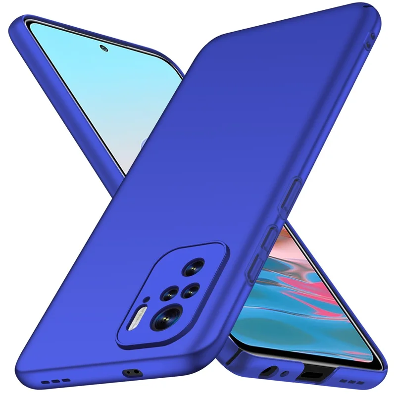 Para Xiaomi Redmi Note 10 4G / Note 10S Cubierta Anti-caída de Color Sólido de PC - Azul