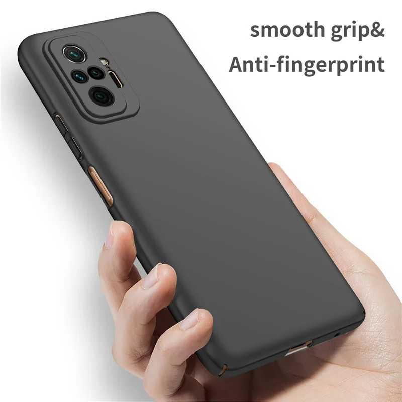 Capa de Telefone para Xiaomi Redmi Note 10 Pro 4G (Global) / (Índia) / Note 10 Pro Max 4G Cor Sólida PC Capa de Telefone - Preto