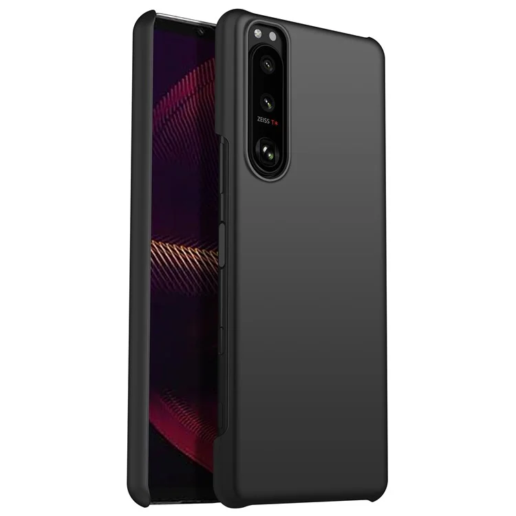 For Sony Xperia 5 III 5G Hard PC Back Cover Solid Color Anti-scratch Phone Case - Black