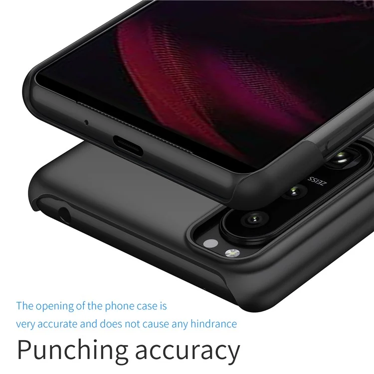 For Sony Xperia 5 III 5G Hard PC Back Cover Solid Color Anti-scratch Phone Case - Black