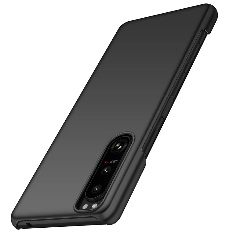 Para Sony Xperia 5 III 5G PC Rígido Tampa Traseira de Cor Sólida Anti-arranhão Capa de Telefone - Preto