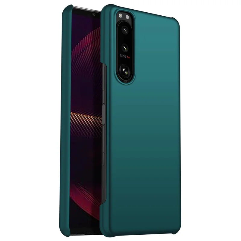 For Sony Xperia 5 III 5G Hard PC Back Cover Solid Color Anti-scratch Phone Case - Green
