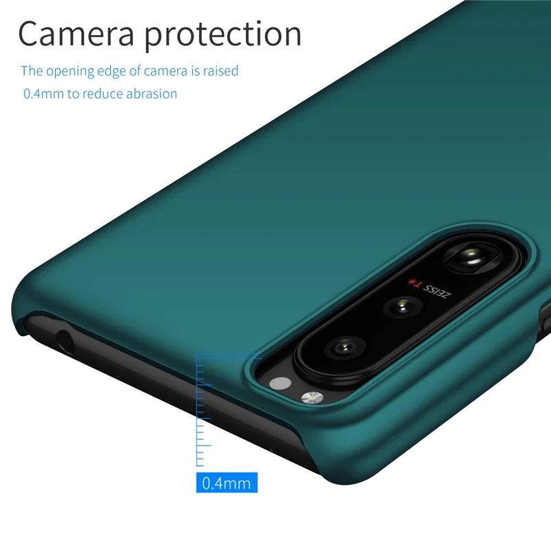 For Sony Xperia 5 III 5G Hard PC Back Cover Solid Color Anti-scratch Phone Case - Green