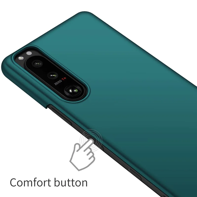 For Sony Xperia 5 III 5G Hard PC Back Cover Solid Color Anti-scratch Phone Case - Green