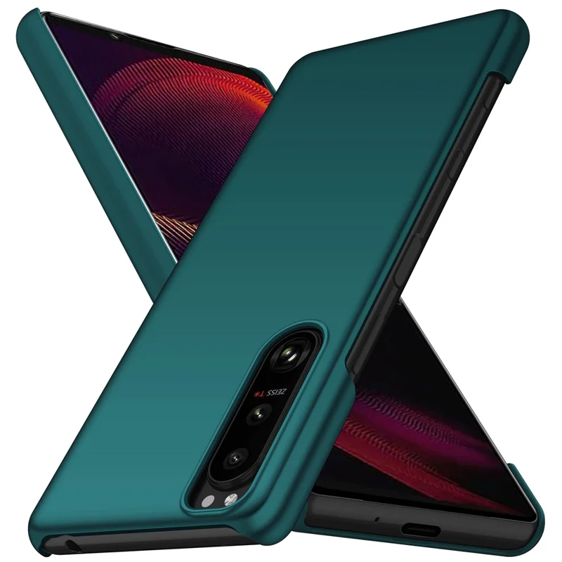 For Sony Xperia 5 III 5G Hard PC Back Cover Solid Color Anti-scratch Phone Case - Green