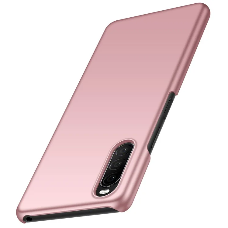 Pour Sony Xperia 10 II Hard PC Anti-scratch Téléphone Couverture Couleur Solid Couleur Étui à Impternage - or Rose