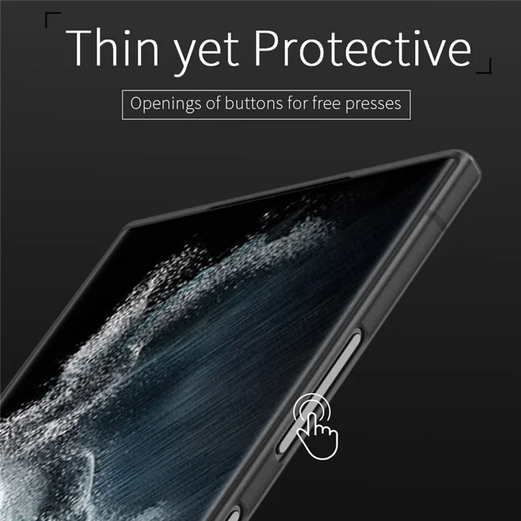 X-LEVEL Für Samsung Galaxy S23 Ultra PP Handyhülle Ultra-slim Anti-fingerabdruck Matte Abdeckung - Transparentes Schwarz