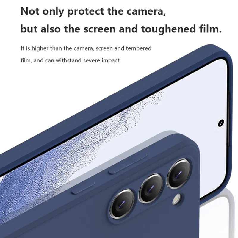 X-LEVEL Per Samsung Galaxy S23+ Custodia in Silicone Liquido con Texture Morbida Cover Protettiva in TPU Soft - Blu Scuro