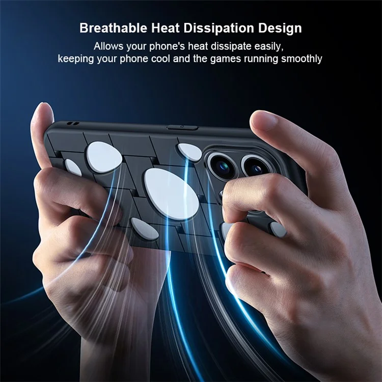 XUNDD For iPhone 13 Pro Drop-proof TPU Phone Case Heat Dissipation Holes Back Cover - Black