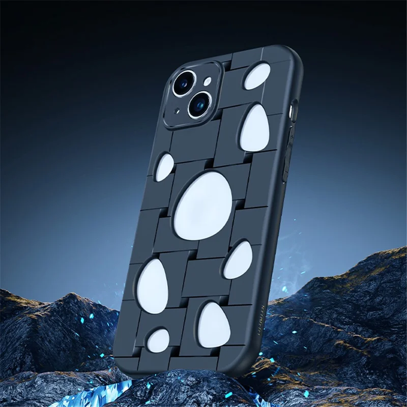 XUNDD For iPhone 14 Soft TPU Phone Case Heat Dissipation Holes Drop-proof Back Cover - Black
