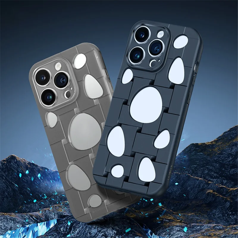 XUNDD Protective Shell for iPhone 14 Pro Max Drop-proof TPU Phone Case with Heat Dissipation Holes - Black