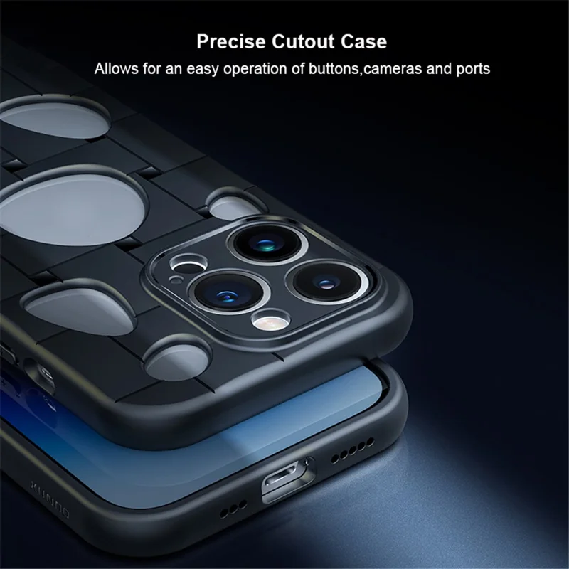 XUNDD Protective Shell for iPhone 14 Pro Max Drop-proof TPU Phone Case with Heat Dissipation Holes - Transparent Black