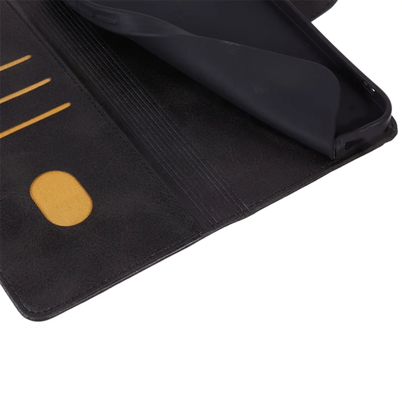 For Samsung Galaxy A23 4G / A23 5G (Global Version) Stand Phone Case Calf Texture PU Leather Wallet Cover - Black