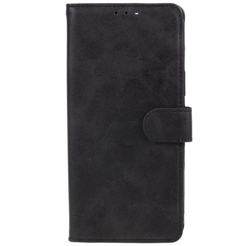 For Samsung Galaxy A23 4G / A23 5G (Global Version) Stand Phone Case Calf Texture PU Leather Wallet Cover - Black