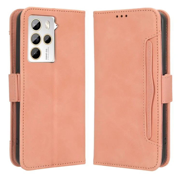 Für HTC U23 Pro 5G Mehrfach-Kartenschlitz-Handyhülle PU-Leder-Hülle mit Ständer Geldbörse - Pink