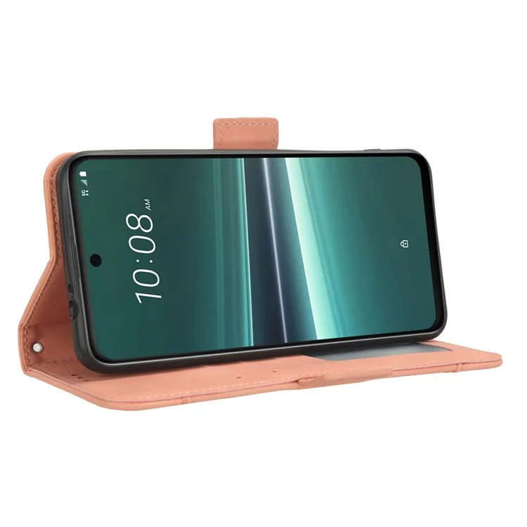 Für HTC U23 Pro 5G Mehrfach-Kartenschlitz-Handyhülle PU-Leder-Hülle mit Ständer Geldbörse - Pink