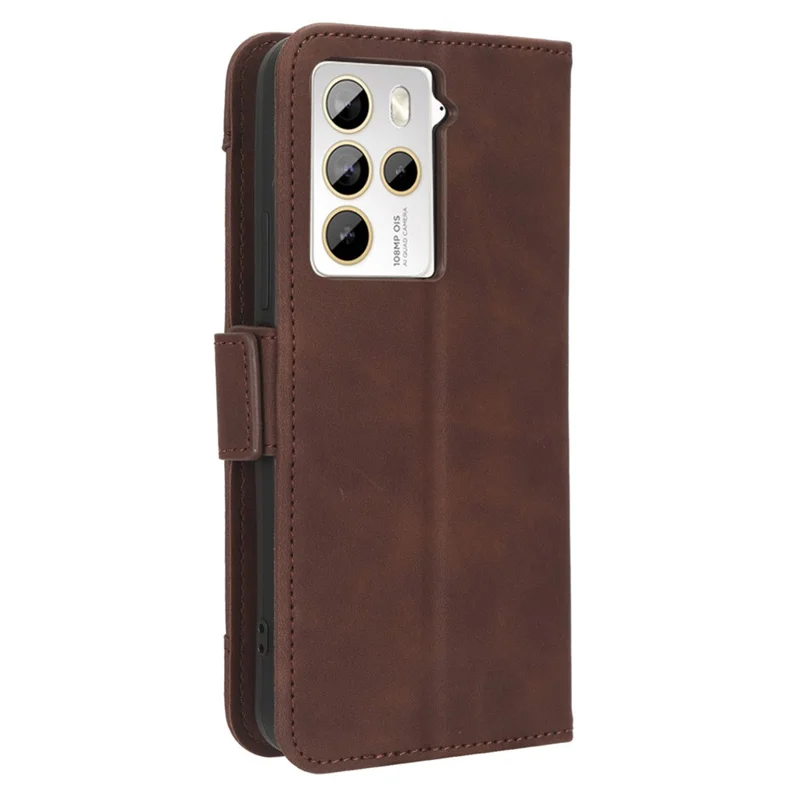 Per HTC U23 Pro 5G Slot per più schede Custodia per cellulare Cover in pelle PU con supporto a portafoglio - Marrone