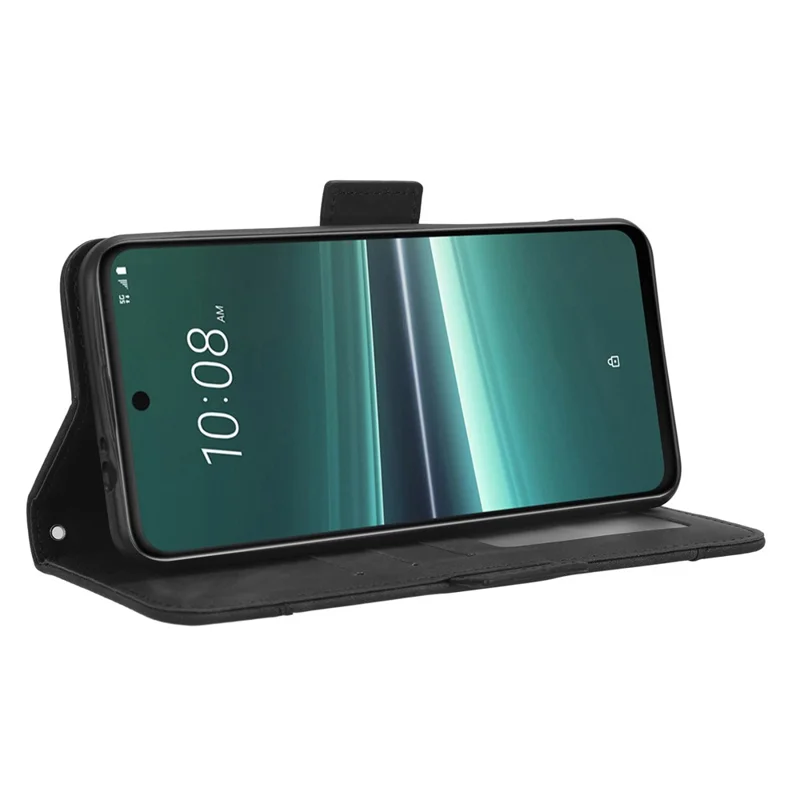 Per HTC U23 Pro 5G Copertura del Telefono Cellulare Slot Multipli per Schede in Pelle PU con Supporto Portafoglio - Nero