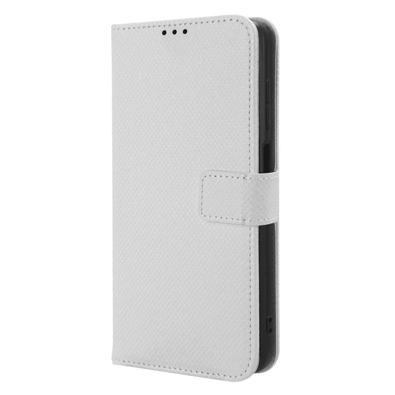 For Realme C53 (Global) / C53 (India) / C51 / Note 50 4G / Narzo N53 4G Shockproof Wallet Phone Case PU Leather Stand Diamond Texture Cover - White