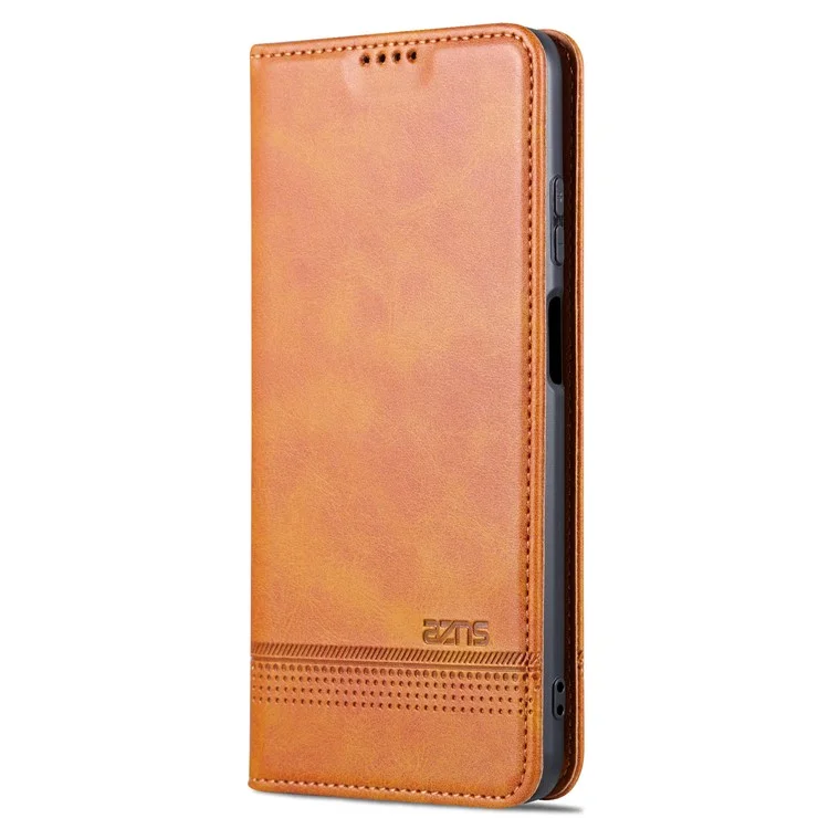 AZNS для Huawei Enjoy 60X Магнитное закрытие Противоцарапинный кожаный чехол-кошелек с откидной крышкой - Коричневый