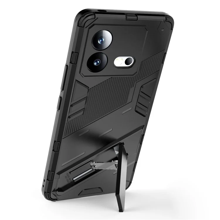 Pour vivo iQOO Neo8 5G Kickstand Phone Case PC + TPU Dual Layer Shockproof Phone Cover - Noir
